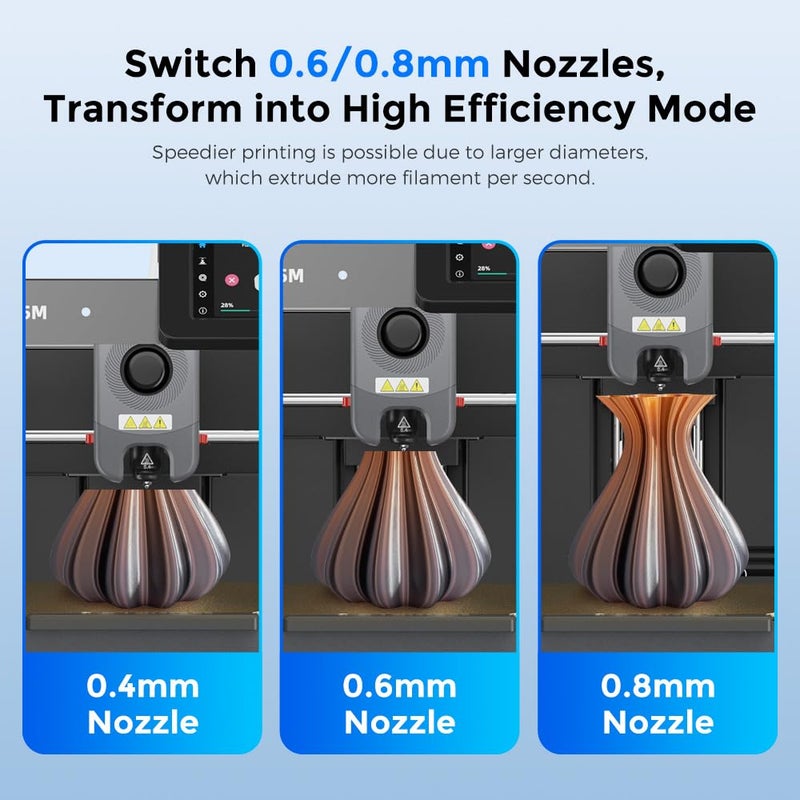 FLASHFORGE Adventurer 5M Nozzle Assembly, 32mm³/s High Flow, 35S Fast-Heat 200℃, 3S Quick-Release 3D Printer Copper Steel Nozzle Parts for AD5M/ AD5M Pro (0.4mm) - Image 5